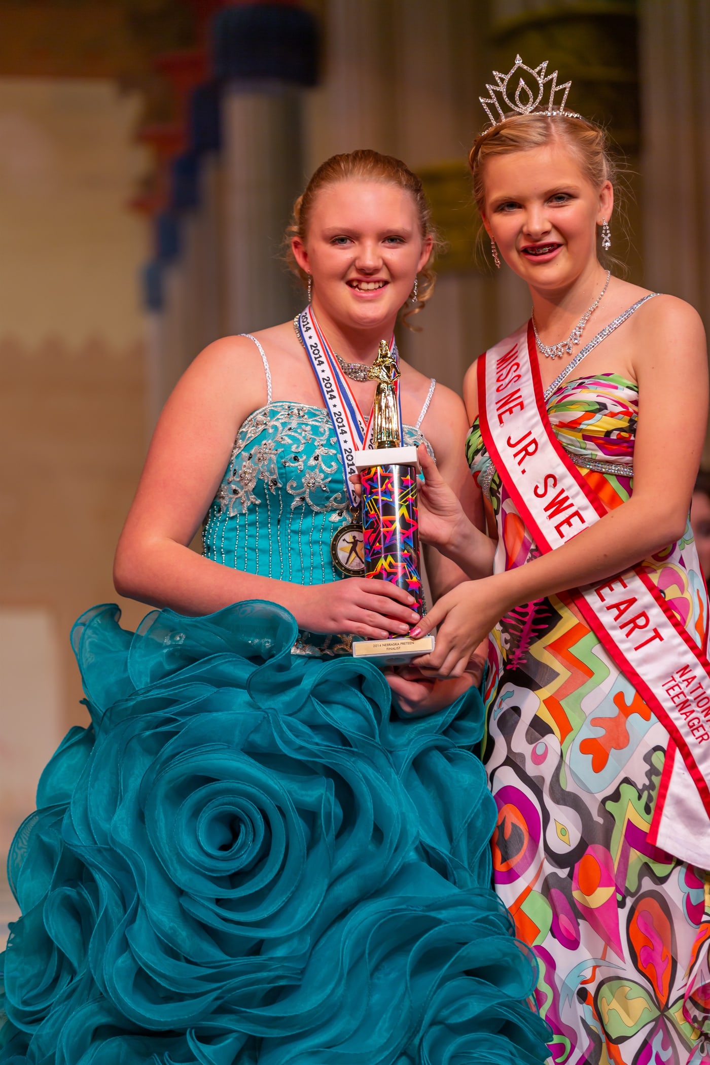 Formal event award presentation.