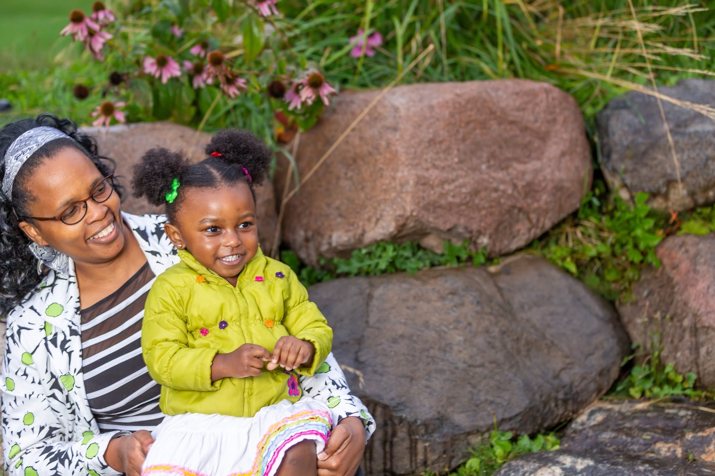 Mother and child outdoor portrait.
