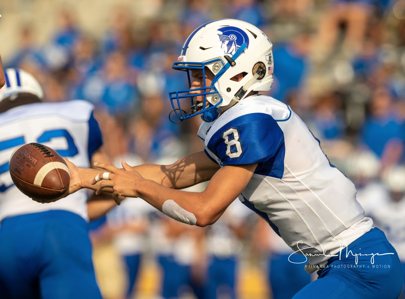Football handoff #8, sharp action, real peak play.